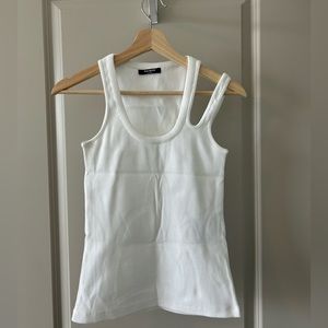 Balmain cut out tank top in white